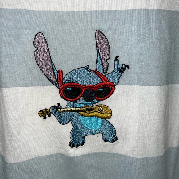 Disney Stitch Striped Short Sleeve Tee Shirt Size XL - Picture 2 of 4